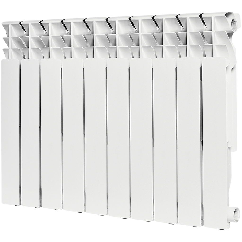Радиатор алюминиевый ROMMER Plus 500 10 секций боковое подключение (RAL9016), RAL-3210-050010