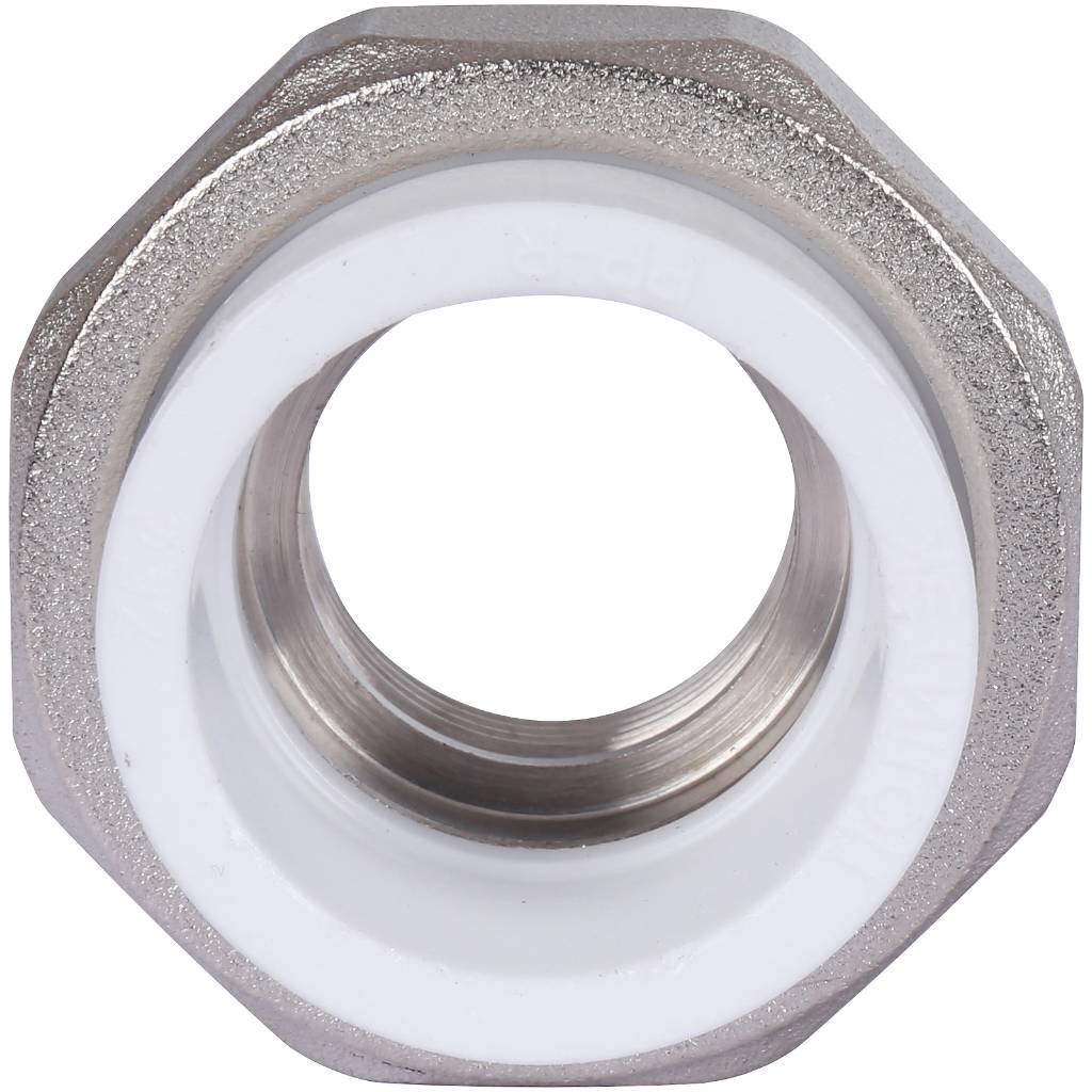 Муфта разъемная с внутренней резьбой Политэк 32х3/4 для полипропиленовых труб под сварку (цвет белый)