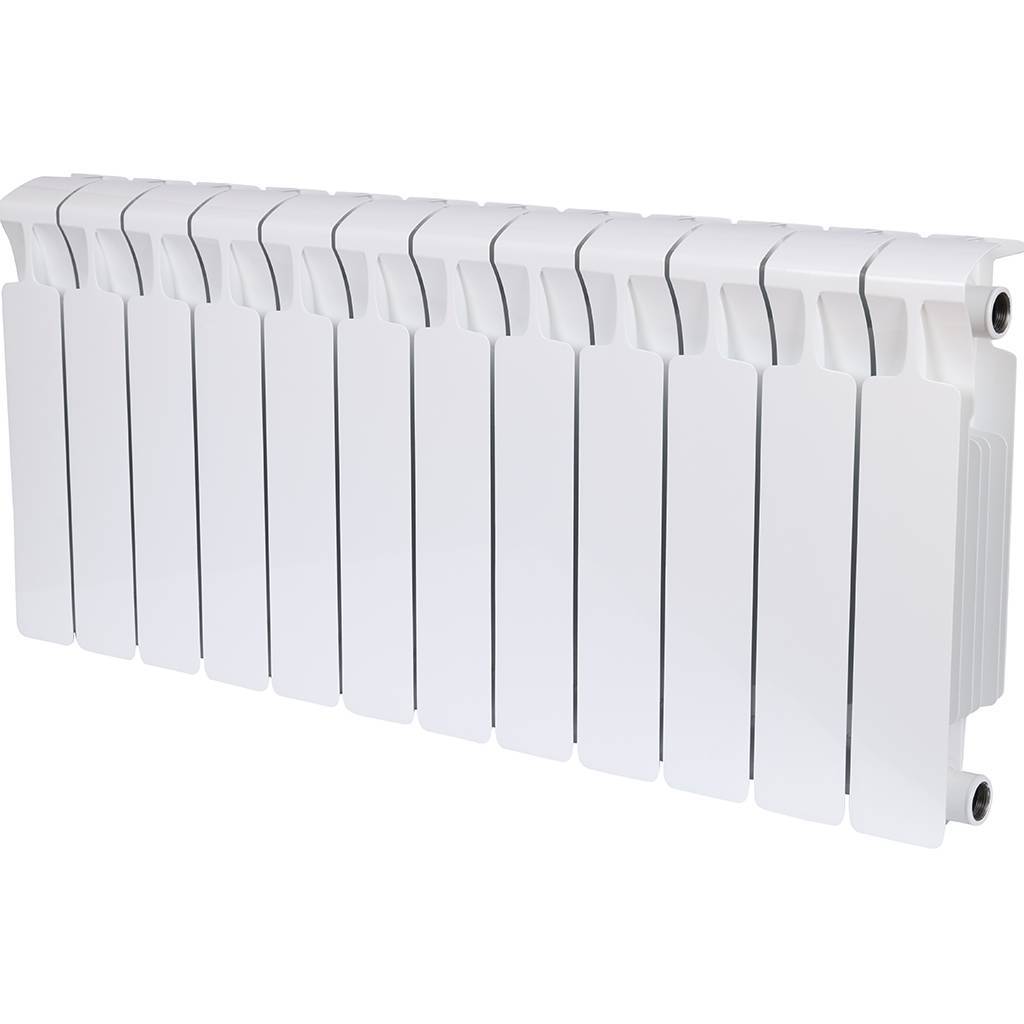 Радиатор биметаллический RIFAR MONOLIT 350 12 секций боковое подключение (белый RAL 9016), 3RM35-12