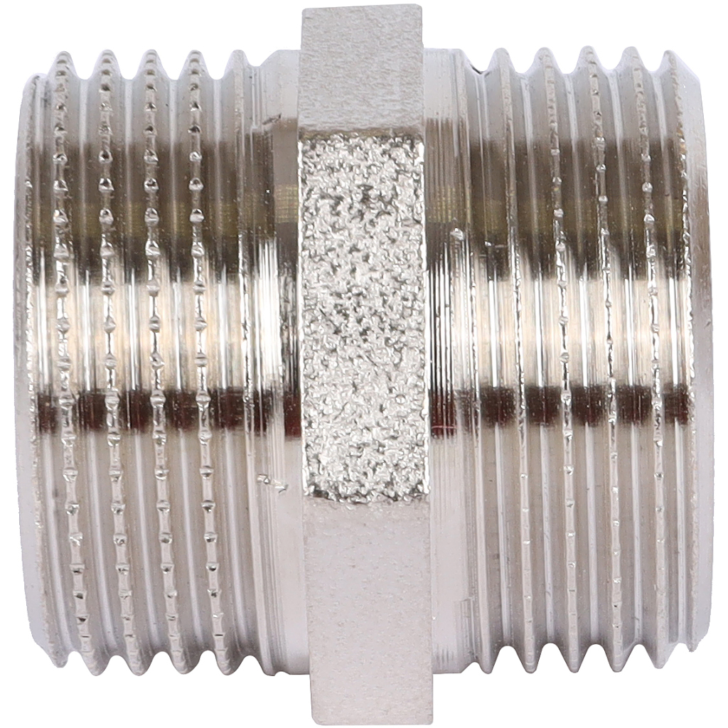 Ниппель HH TIEMME никелированный 3/4х3/4 для стальных труб резьбовой, 1500084