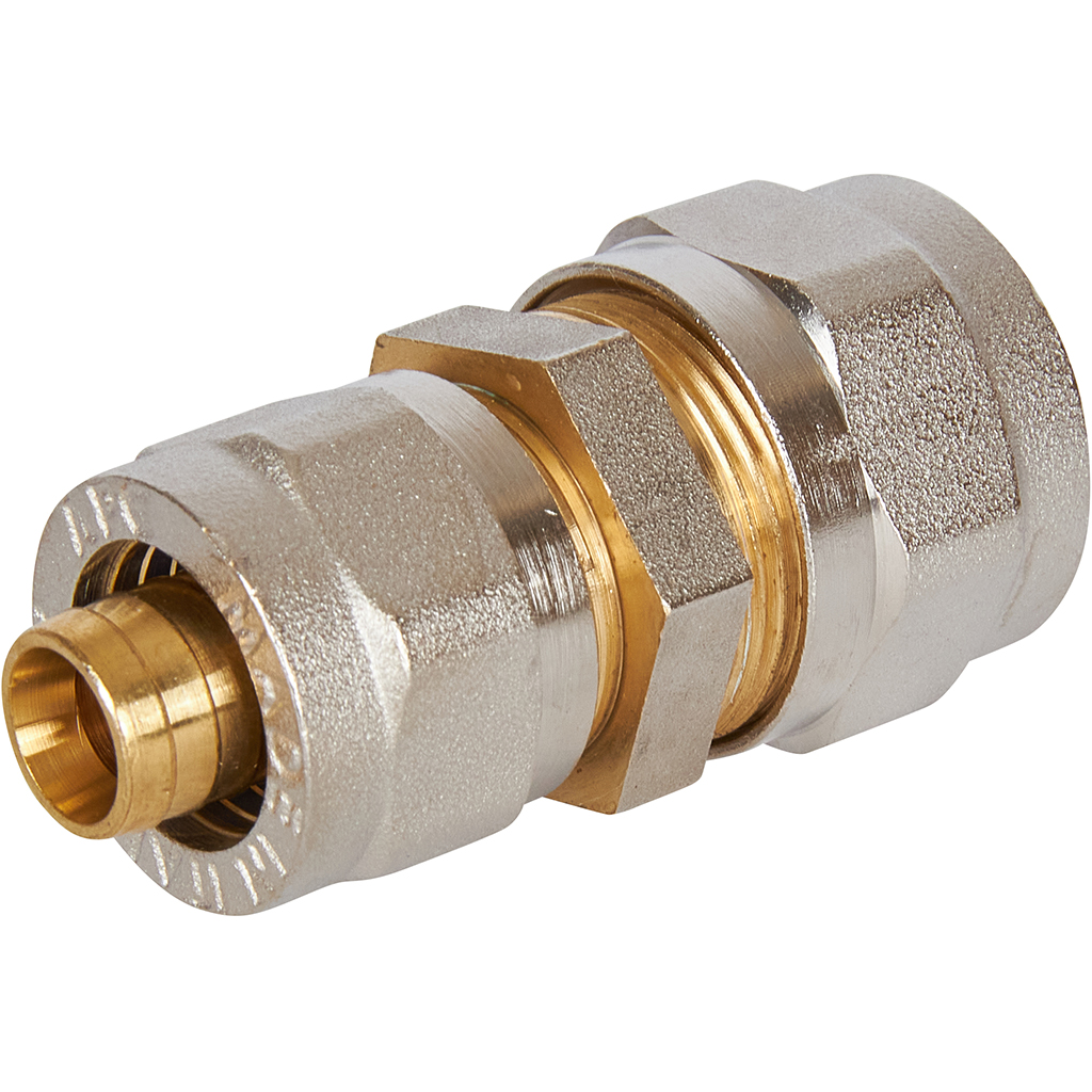 Муфта STOUT соединительная переходная 20x16 для металлопластиковых труб винтовой, SFS-0004-002016