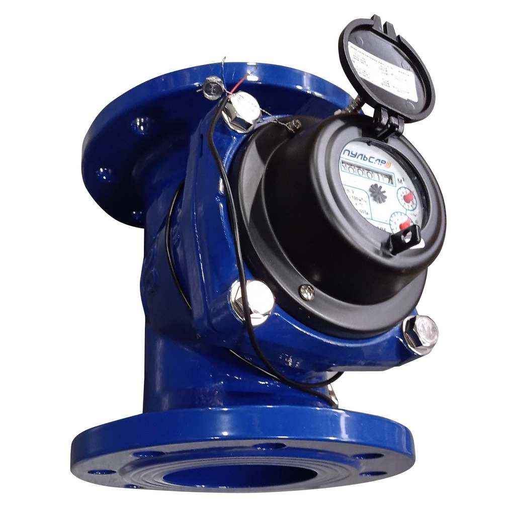 Счётчик г/в и х/в турбинный Сантехкомплект Пульсар Т Ду 100 Ру16 120С L=250мм фл импульсный 100 м3/ч, Н00003847