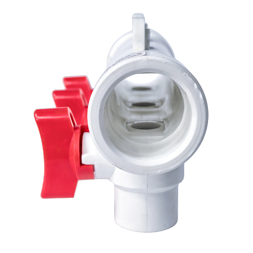 Коллектор с шаровым краном красный PPR 32х20/3,  белый, RTP