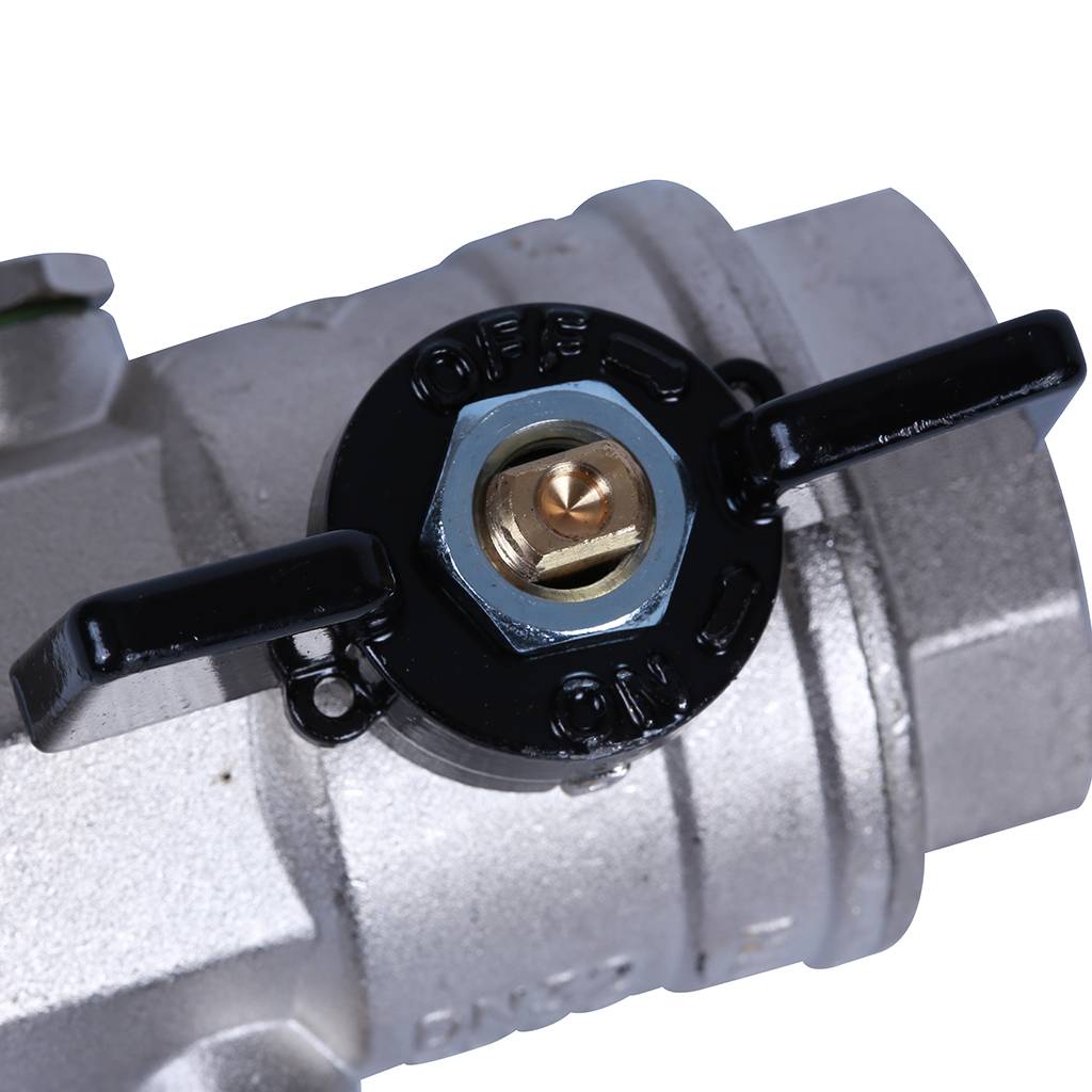 Кран шаровой BUGATTI Oregon 1 1/4 с дренажем и воздухоотводчиком, (ручка-бабочка) внут-внут резьба