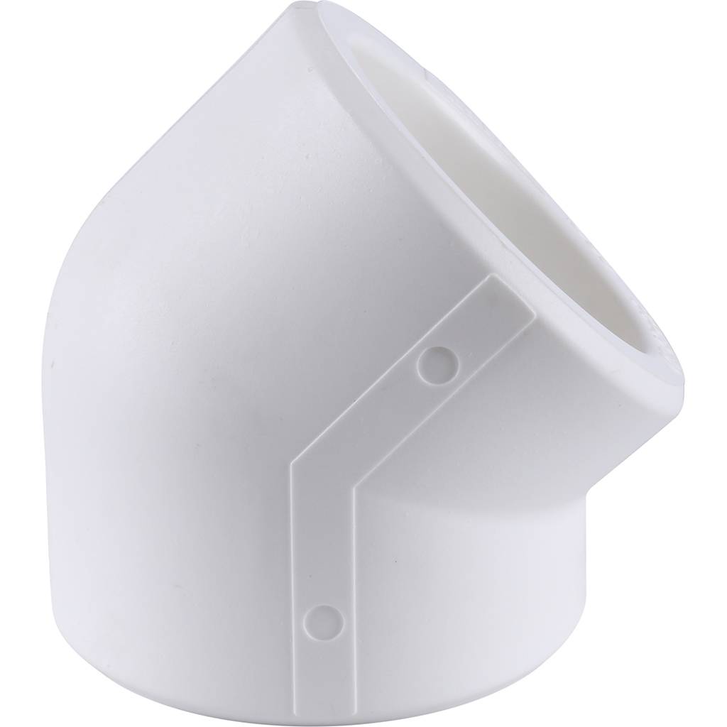 Угольник 45* Kalde d=90 для полипропиленовых труб под сварку (цвет белый), 3212-elb-900045