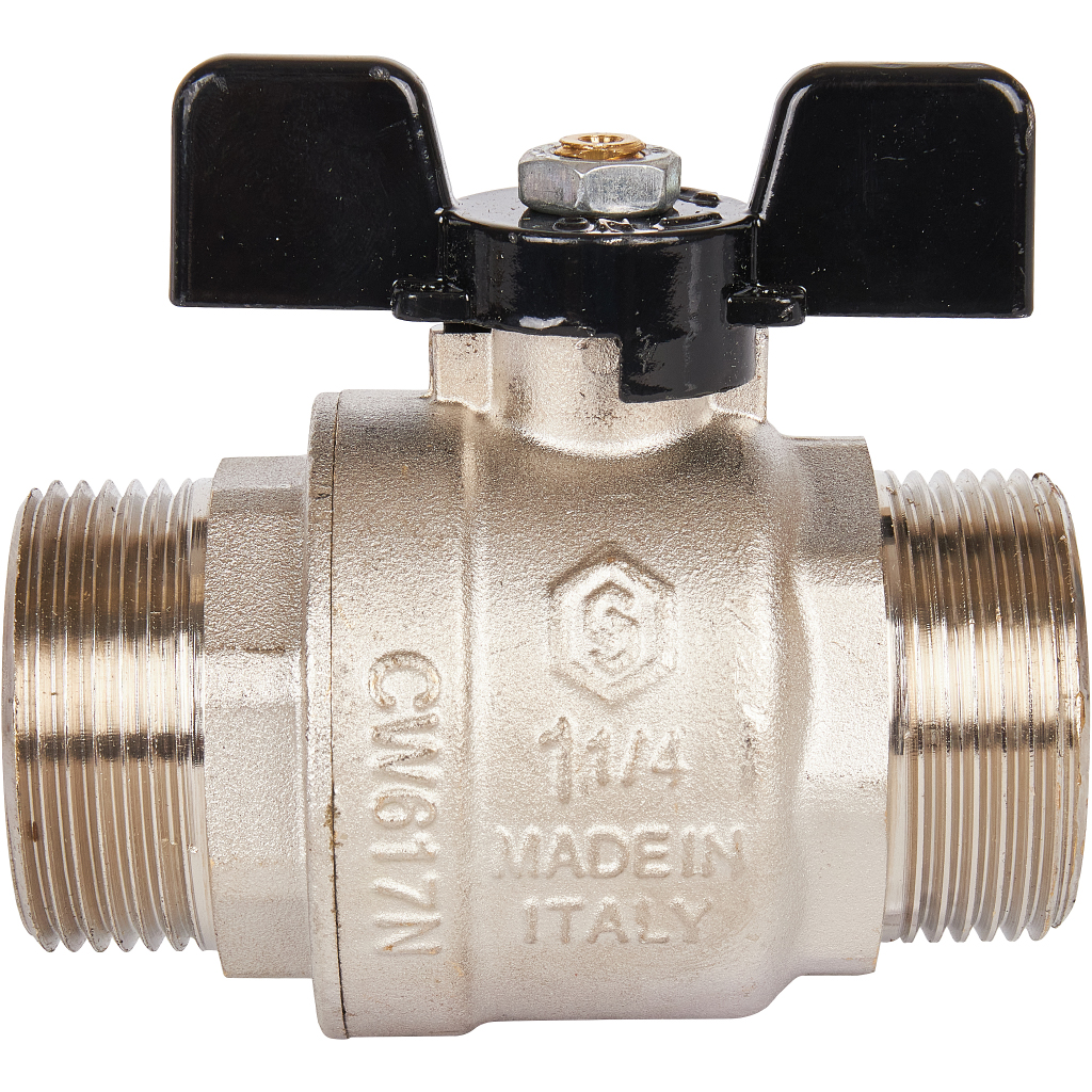 Кран шаровой STOUT полнопроходной, НР/НР, ручка бабочка 1 1/4, SVB-0006-000032