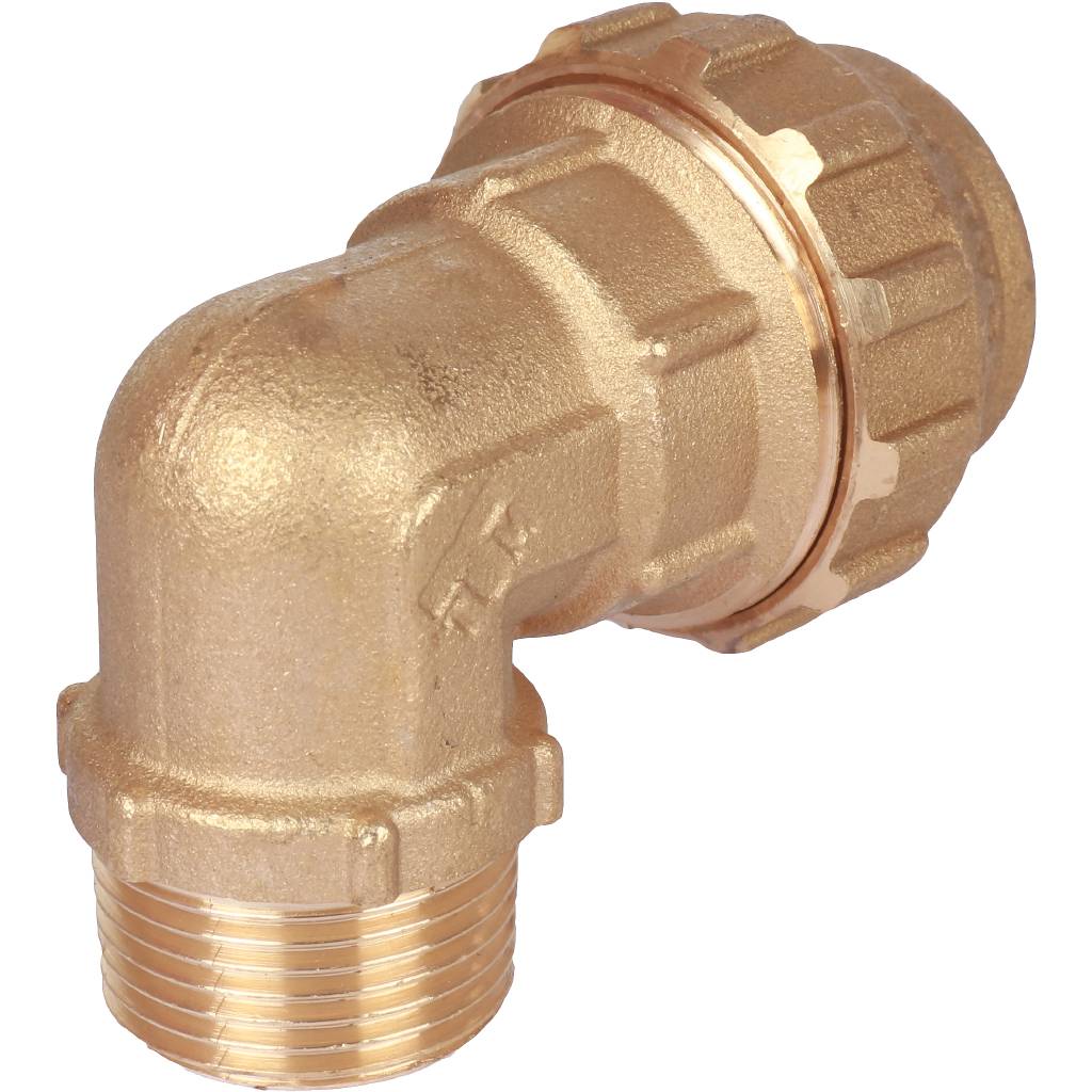 Угольник TIEMME с наружной резьбой 25х3/4 для труб ПНД винтовой, 3400032