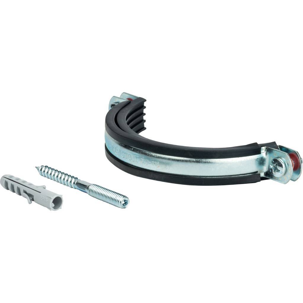 Комплект STOUT хомут+шпилька шуруп +дюбель пластиковый 4 (107-116), SAC-0020-100004