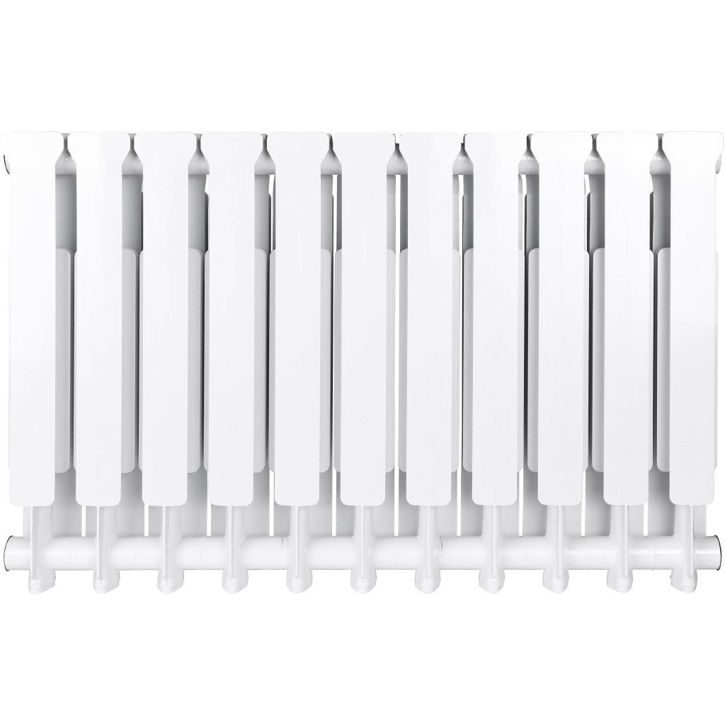 Радиатор алюминиевый STOUT Bravo 500 11 секций боковое подключение RAL9010, SRA-0110-050011