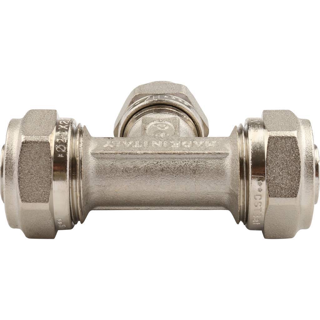 Тройник переходной TIEMME (20.2х16.2х20.2) для металлопластиковых труб винтовой, 1600017