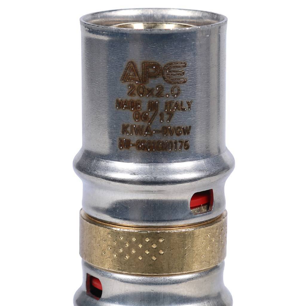 Муфта STOUT соединительная равнопроходная 20х20 для металлопластиковых труб прессовой, SFP-0003-002020