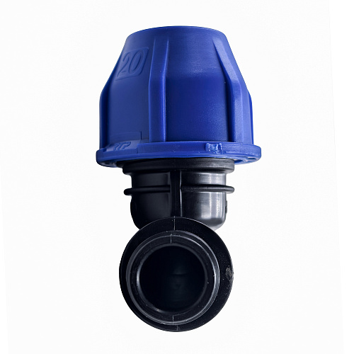 Отвод компрессионный, полипропилен наружная резьба 20х 1/2, для полиэтиленовых труб, РТП