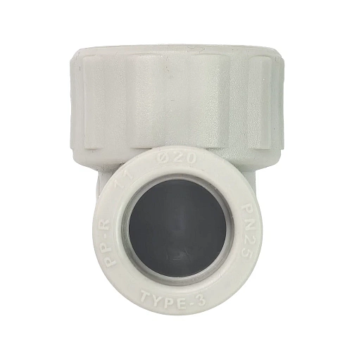 Угольник комбинированный PPR внутренняя резьба 20х 1/2,  серый, РТП