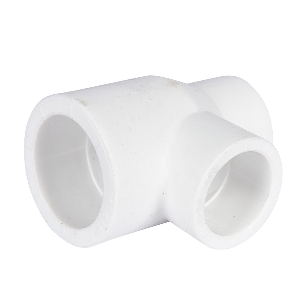 Тройник переходной Политэк 32х25х25 для полипропиленовых труб под сварку (цвет белый), 9300322525