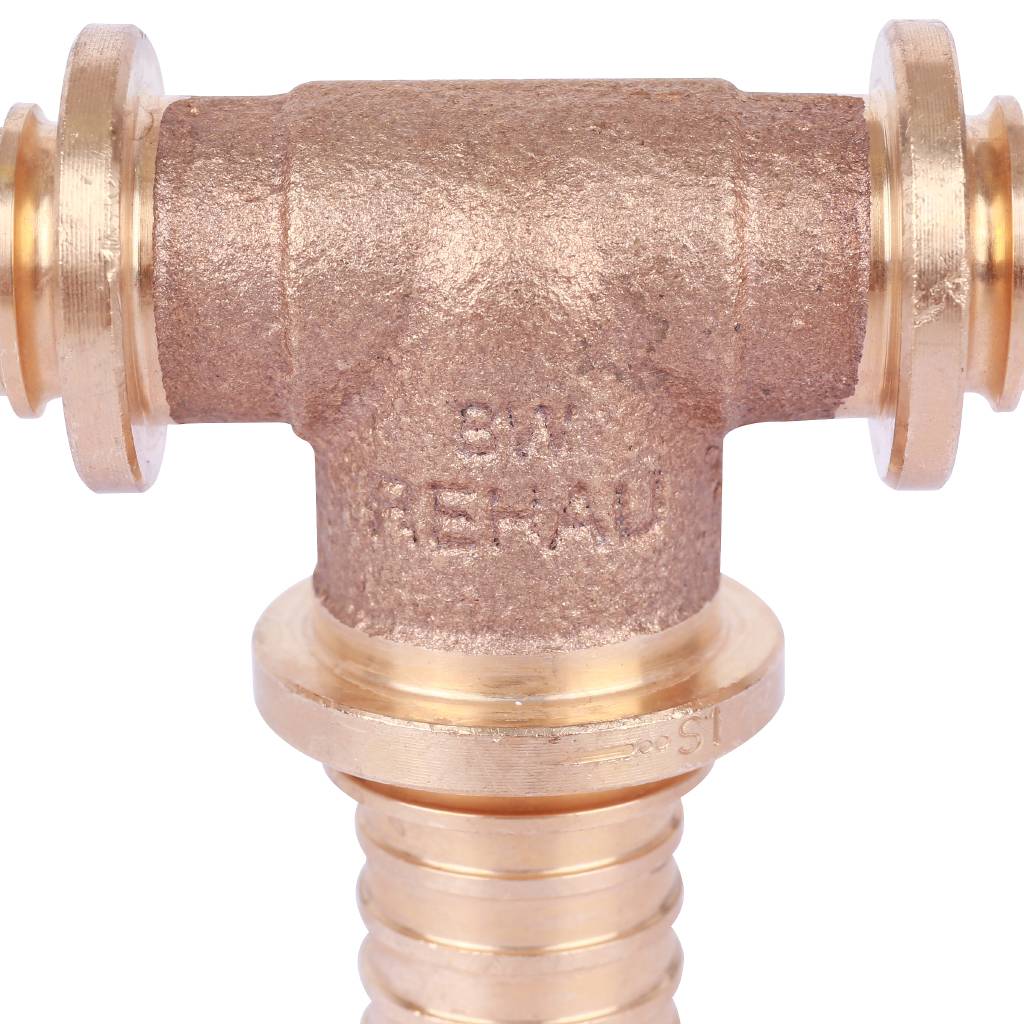 Тройник РЕХАУ RAUTITAN PLATINUM с увеличенным боковым проходом 16-20-16 RX для труб из сшитого полиэтилена аксиальный, 13777471001