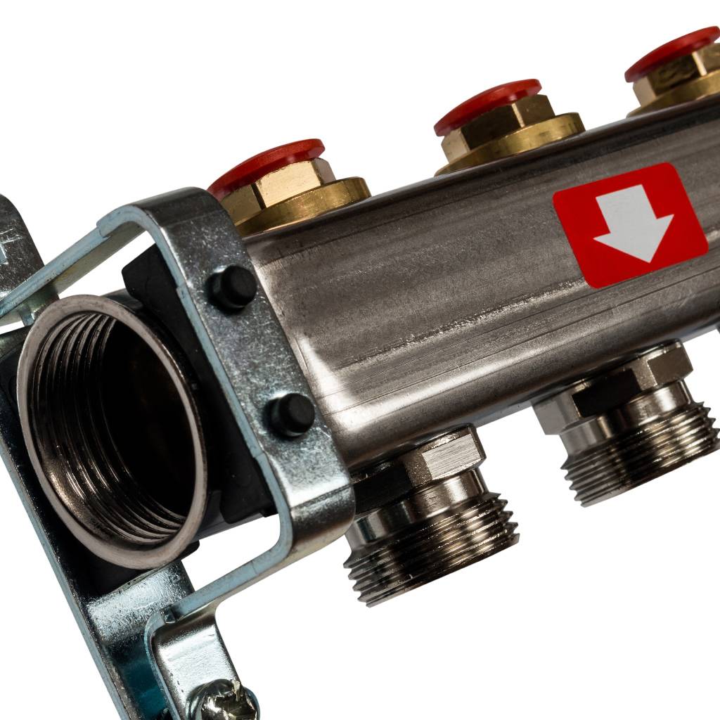 Коллектор из нержавеющей стали без расходомеров STOUT 8 выходов, SMS 0922 000008