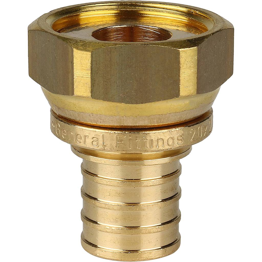 Переходник STOUT с накидной гайкой 20xG 3/4 для труб из сшитого полиэтилена аксиальный, SFA-0019-002034