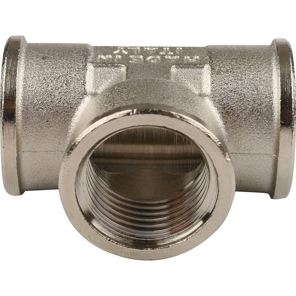Тройник TIEMME ВВ никелированный 1/2 для стальных труб резьбовой, 1500061