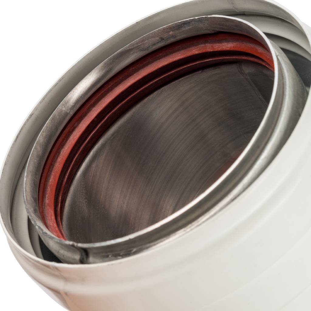 *SCA-0080-800045 STOUT элемент дымохода DN 80 отвод 45° утепленный п/м, SCA-0080-800045