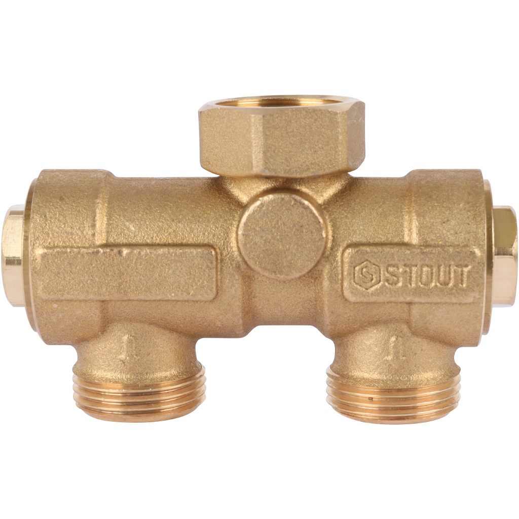 Комплект трехходового клапана STOUT для котла + бойлера 3/4 Kvs 4,4 м3/ч, SFB-0001-000001