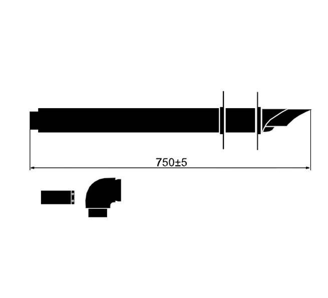 Комплект для горизонтального прохода дымохода Vaillant 800мм DN 60/100 белый, 303807