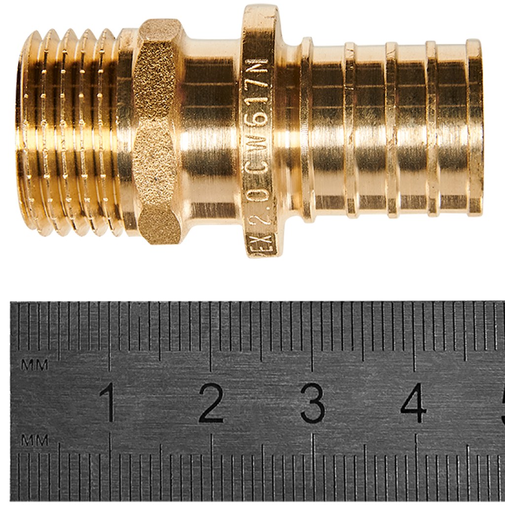 RFA-0001-200212 ROMMER Переходник с наружной резьбой 20х2.0xG 1/2 для труб из сшитого полиэтилена аксиальный