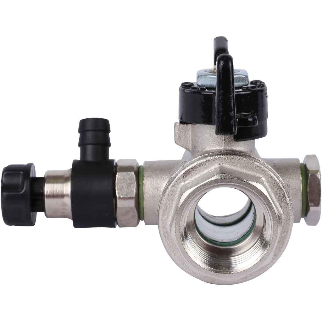 Кран шаровой BUGATTI Oregon с дренажем и воздухоотводчиком, (ручка бабочка) внут-внут резьба 1/2, 03320009