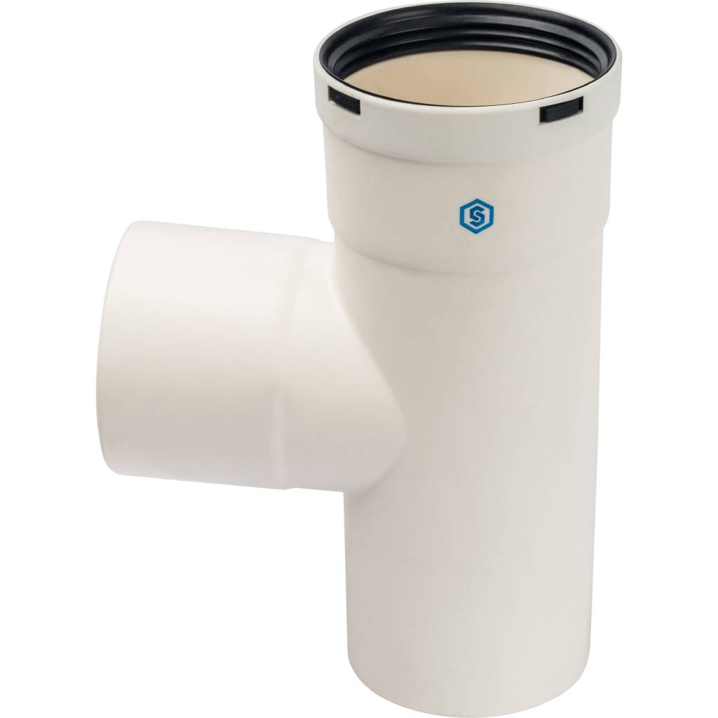 *SCA-8080-030210 STOUT Элемент дымохода конденсац. тройник T образн DN80 п/п/м PP-FE