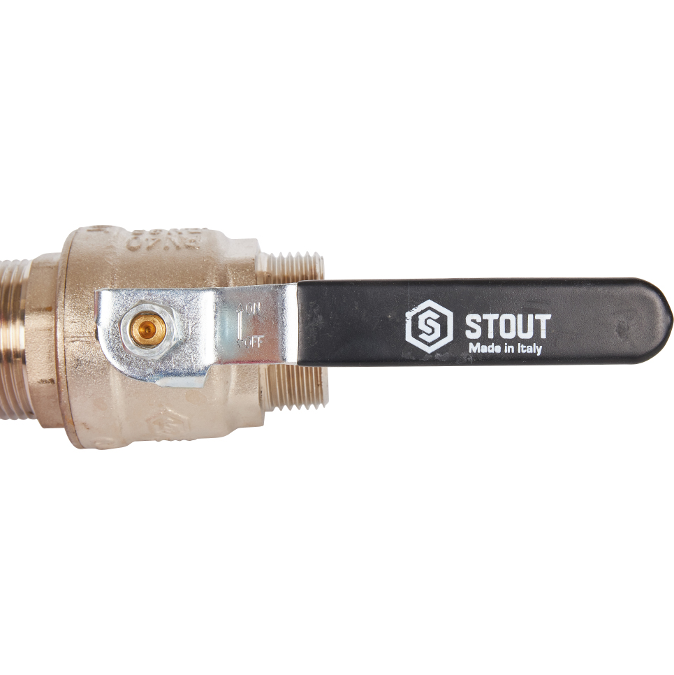 Кран шаровой STOUT полнопроходной, НР/НР, ручка рычаг 1 1/4, SVB-0005-000032