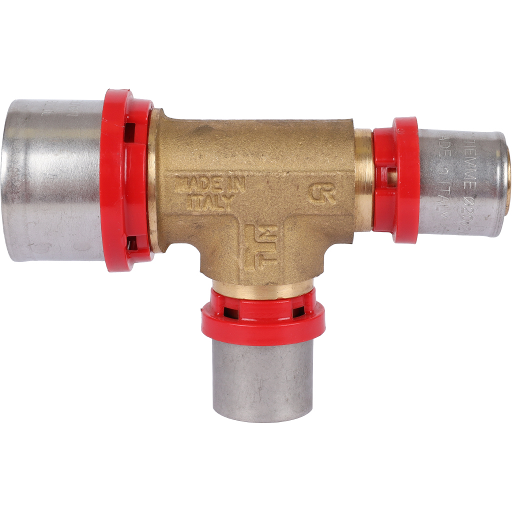 Тройник TIEMME редукционный 32x20x20 для металлопластиковых труб прессовой, 1650156