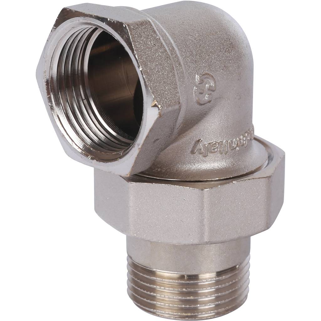 Разъемное угловое соединение STOUT американка ВН 1 уплотнение под гайкой o-ring кольцо, никелированное, SFT-0057-000001