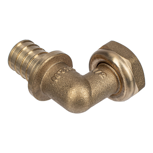 Угольник с накидной гайкой аксиальный, латунь,20х1/2, желтый, RTP