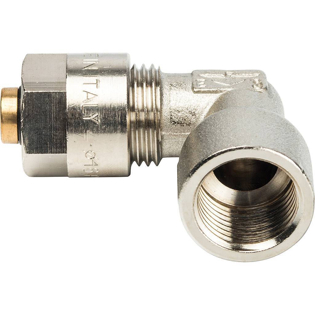 Угольник 90 с внутр.резьбой Prandelli Multyrama (16х2,0х1/2) для металлопластиковых труб винтовой, 103.04.51.6