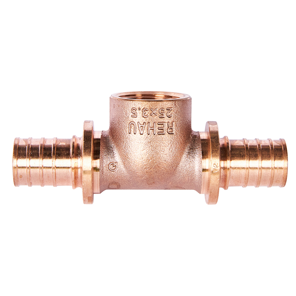 Тройник РЕХАУ RAUTITAN с внутренней резьбой на боковом проходе 25-Rp3/4-25 для труб из сшитого полиэтилена