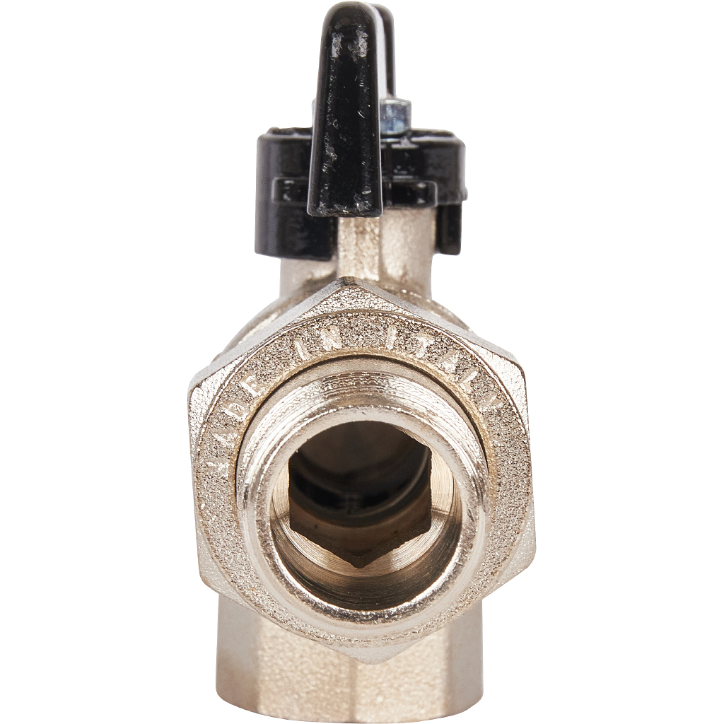 Кран шаровой полнопроходной STOUT угловой, ВР/НР, ручка бабочка 1/2, американка, SVB-0008-000015