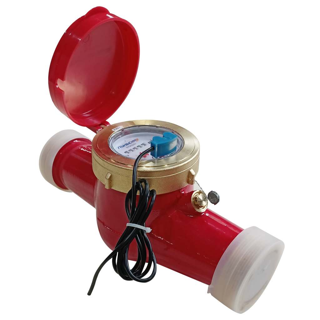 Счетчик воды универсальный многоструйный Пульсар М Ду50 Qn=15м3/час L=300мм импульсный выход вес импульса 10л/имп регистр (включает присоединит комлект)