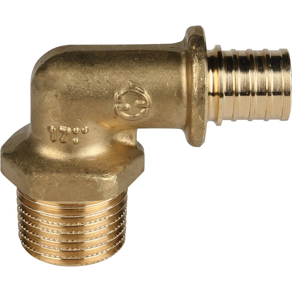 Угольник-переходник STOUT с наружной резьбой 16xR 1/2 для труб из сшитого полиэтилена аксиальный