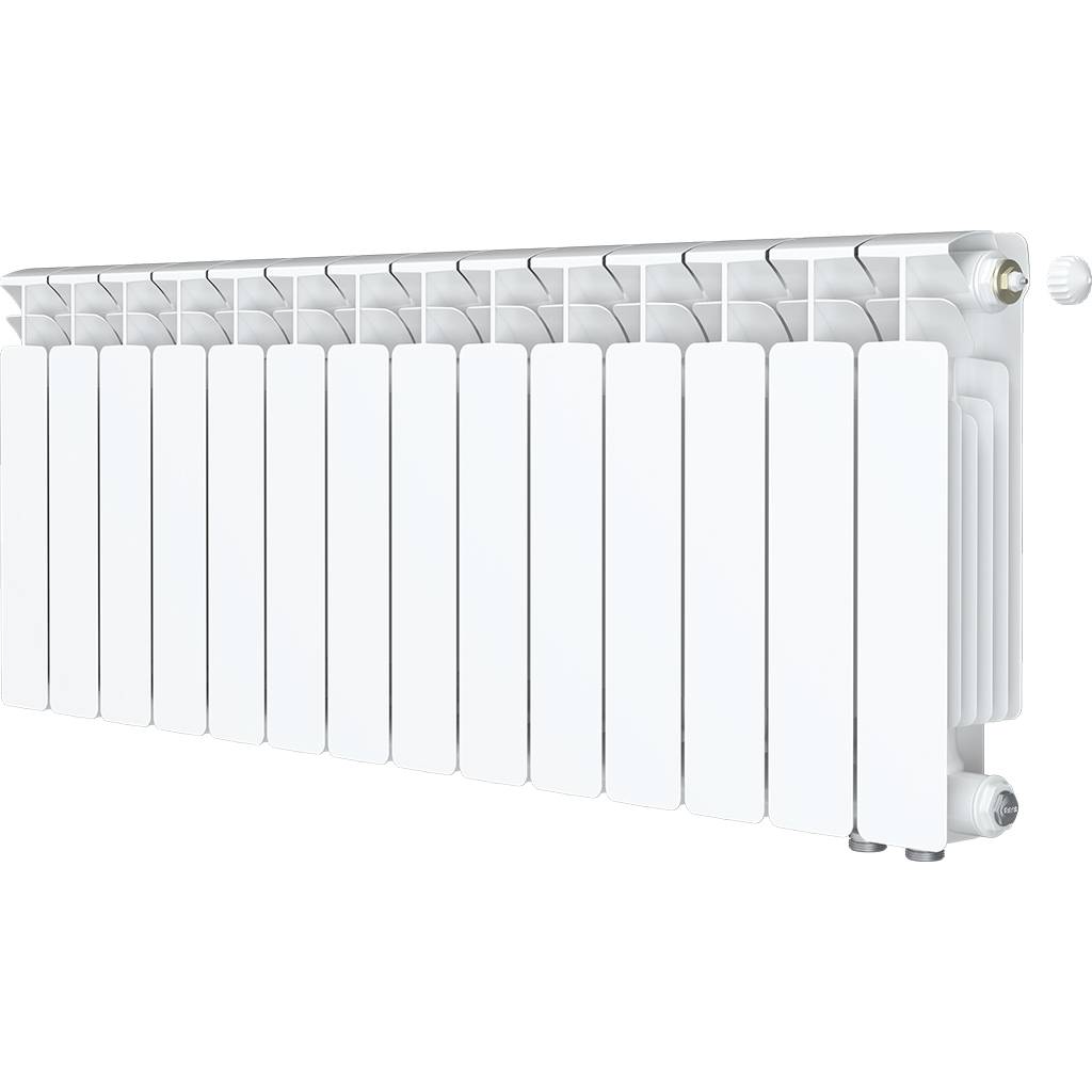 Радиатор биметаллический RIFAR BASE VENTIL 350 BVR 14 секций нижнее правое подключение (белый RAL 9016), 1RB35.VR-14