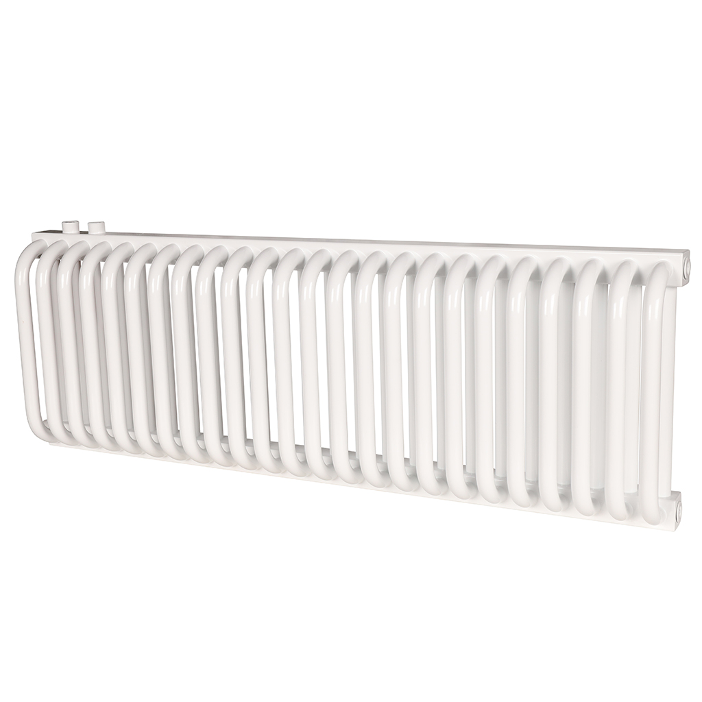 2-х трубчатый радиатор стальной ROMMER RST 2030/24 секции нижнее правое подключение RAL9016, RST-203024-020