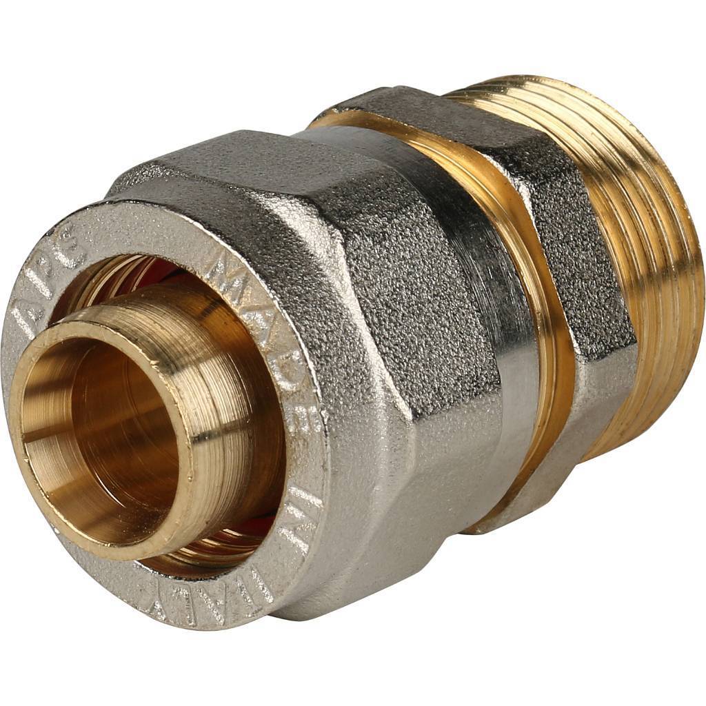 Переходник STOUT с наружной резьбой 3/4 х20 для металлопластиковых труб винтовой, SFS-0001-003420