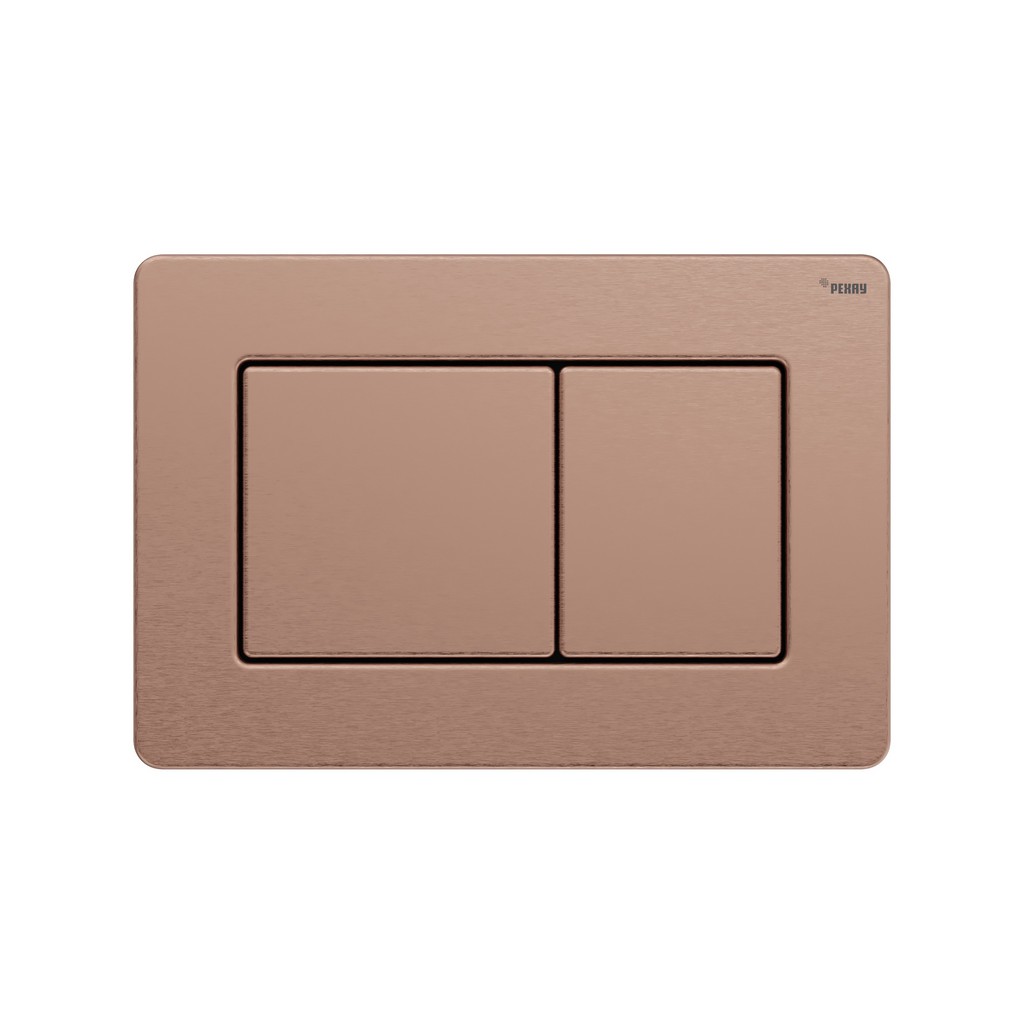 Панель смыва РЕХАУ NOVA PUBLIC антивандальная с прямоугольными клавишами с покрытием против отпечатков пальцев, нержавеющая сталь, брашированное розовое золото, матовый, 19102841001