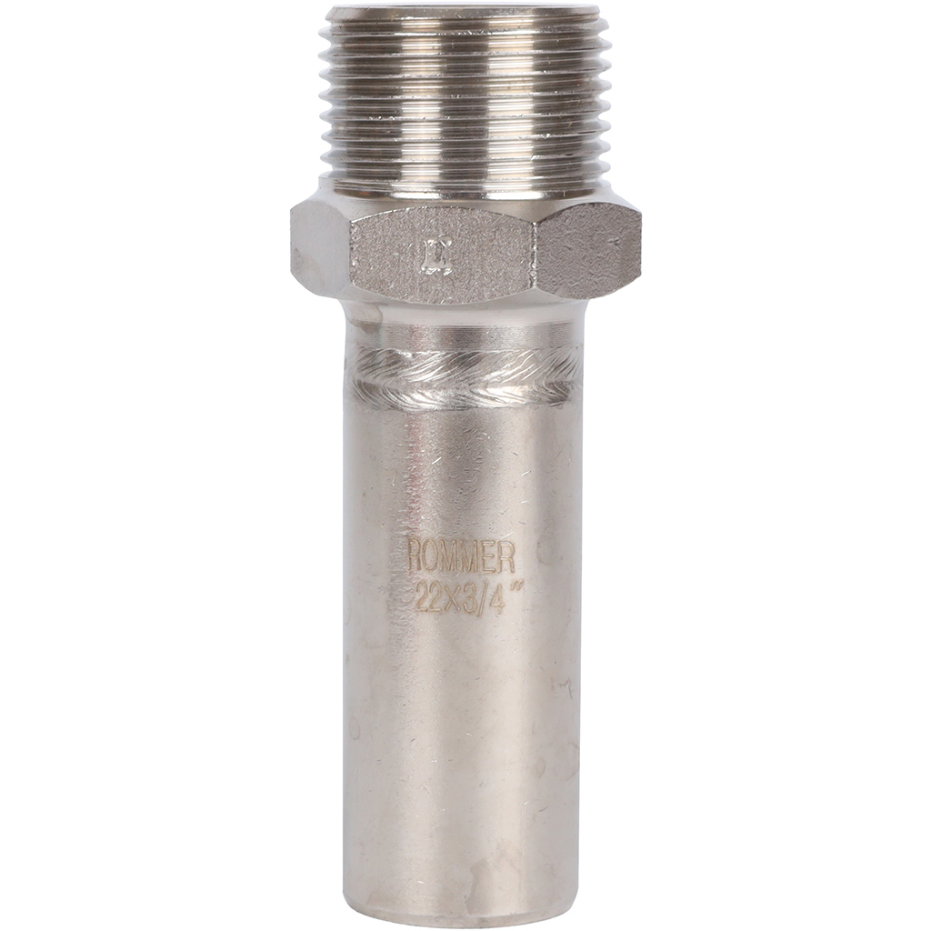 Вставка переходная НПр-НР ROMMER 22х3/4 из нержавеющей стали прессовой, RSS-0024-002234