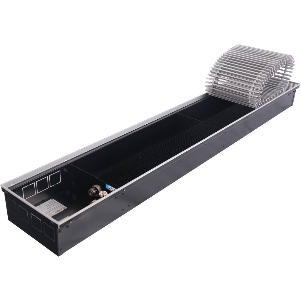 Внутрипольный конвектор STOUT SCN-1100 110х240х1400 (Решётка роликовая) правое подключение, SCN-1100-1124140