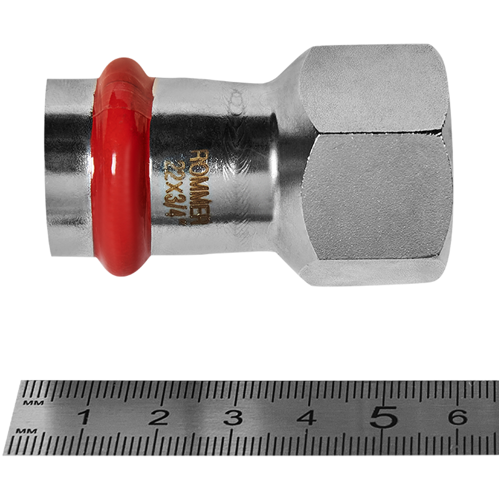 Переходник ROMMER ВПр-ВР 22х3/4 из нержавеющей стали прессовой