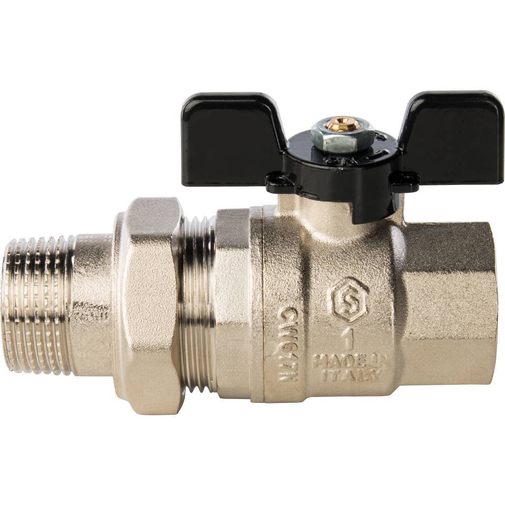 Кран шаровой полнопроходной STOUT ВР/НР, ручка бабочка 1, американка, SVB-0007-000025