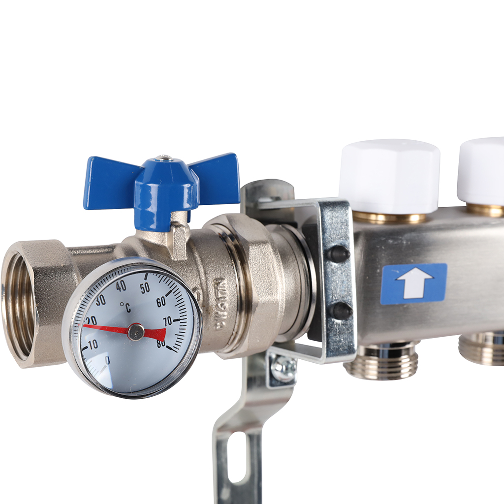 Коллектор из нержавеющей стали в сборе с расходомерами ROMMER 6 выходов, RMS-1210-000006