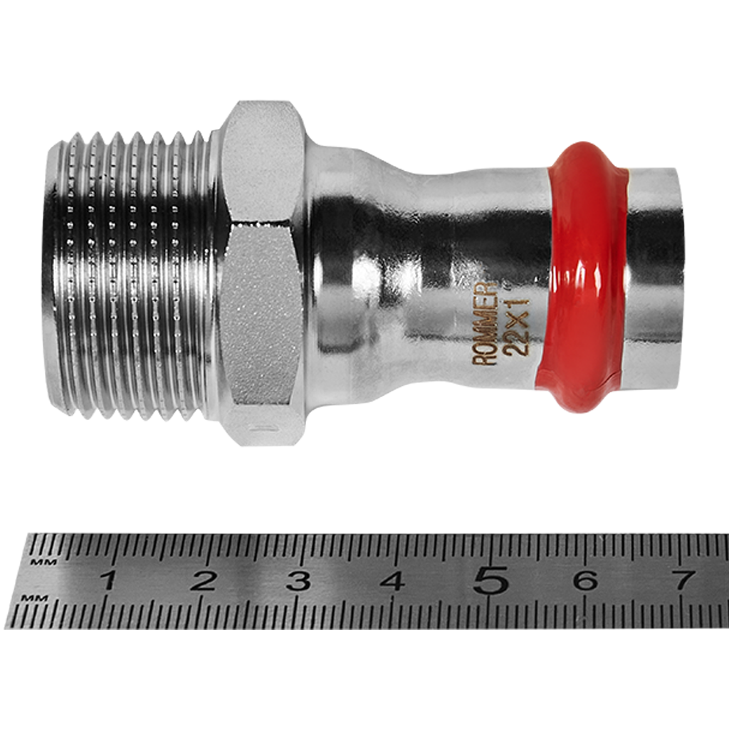 Переходник-НР ROMMER 22х1 из нержавеющей стали прессовой
