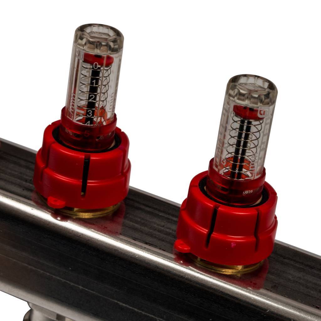 Коллектор из нержавеющей стали в сборе с расходомерами STOUT 8 выходов, SMS 0907 000008