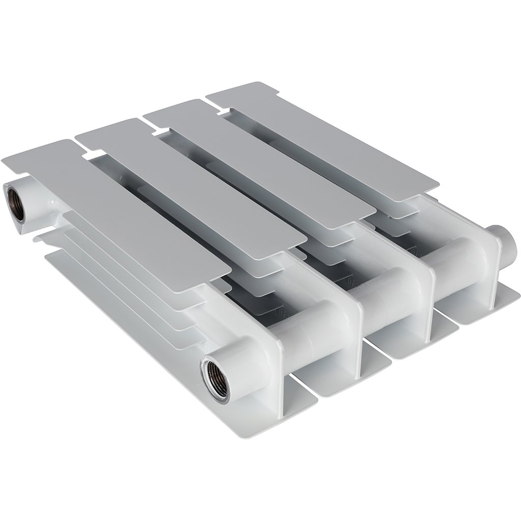 Радиатор биметаллический STOUT ALPHA 350 4 секций боковое подключение (белый RAL 9016), SRB-2310-035004