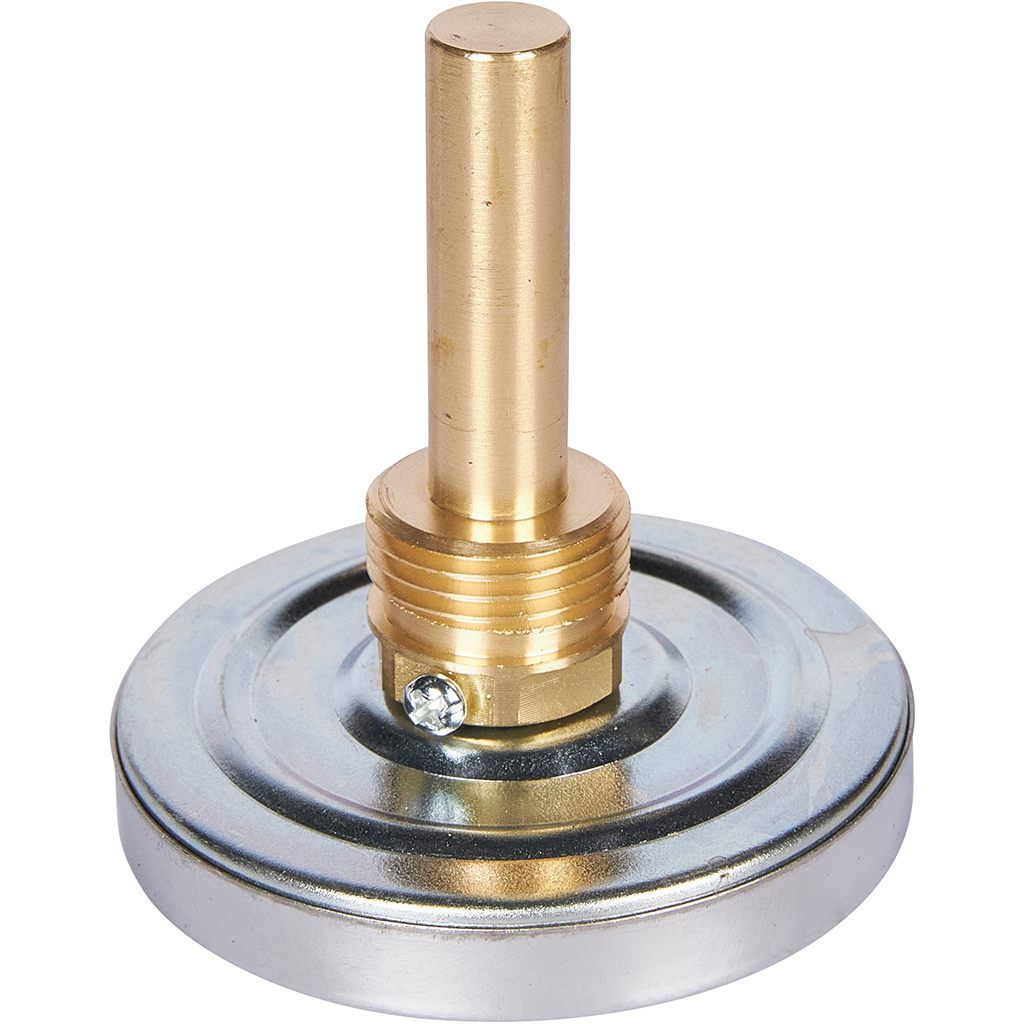 Термометр биметаллический ROMMER 63 мм 120 градусов с погружной гильзой 50 мм 1/2